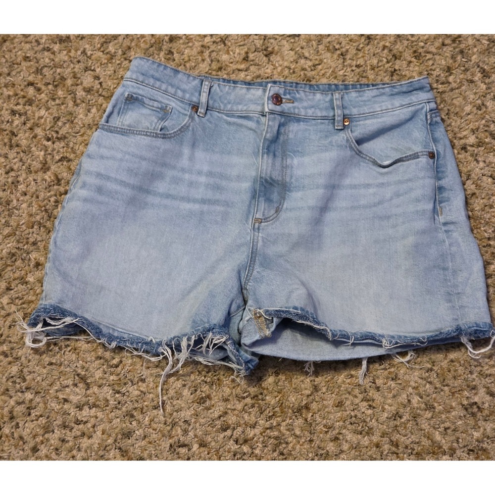 Loft Light‎ Wash Faded Frayed Hem Shorts Women's Size 12 Blue